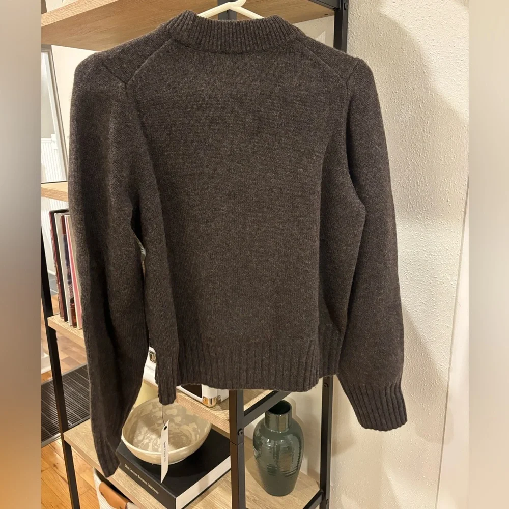 NWT Reformation Espresso Calloway Regenerative Wool Crew Sweater Size XS - Picture 3 of 8